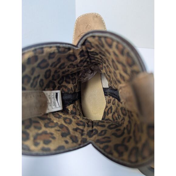 Smoky Mountain Brown Leather Western Cowboy  Boots Kids Size 3 Youth Square Toe - Picture 9 of 12